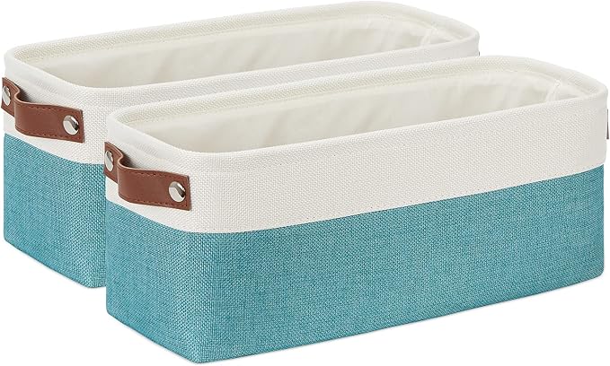 DULLEMELO Small Bathroom Closet Storage Baskets Canvas Fabric Storage Bins by DULLEMELO