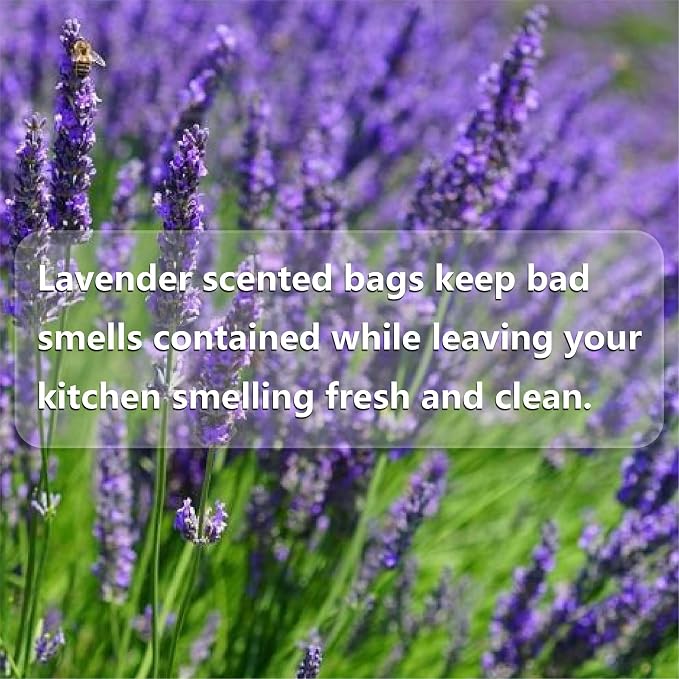 13 Gallon Tall Kichen Trash Bags, Lavender Scented 200 Count Drawstring Garbage - Image 9