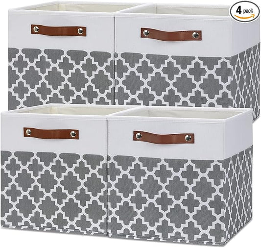 Temary 12x12x12 Fabric Storage Bins 4 Pack by TEMARY