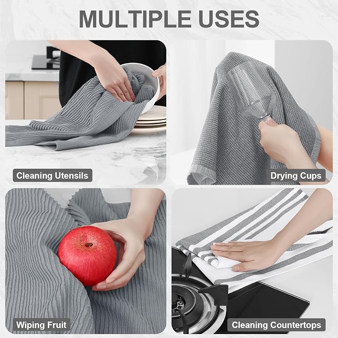 Homaxy Premium Kitchen Towels, Large Cotton 380 GSM Kitchen Hand Towels - Image 4