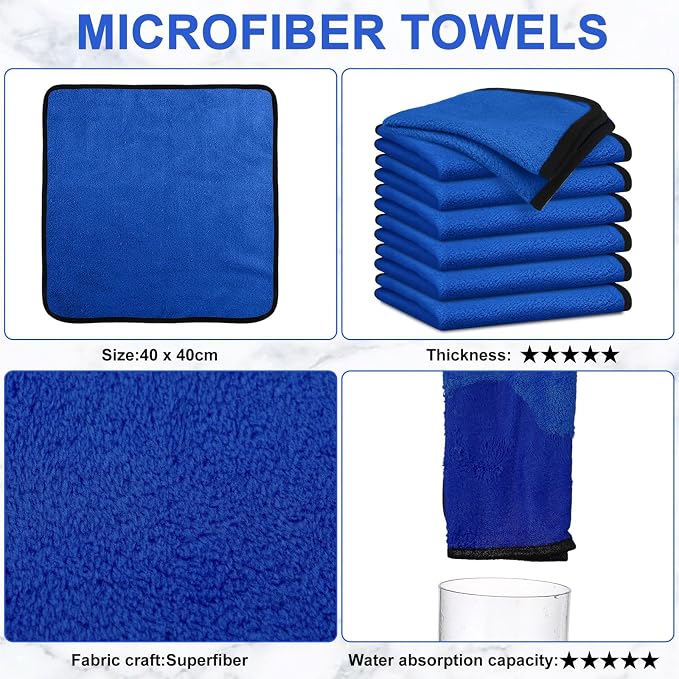 Tallew 60 Pcs Microfiber Towels 16 Inch x 16 Inch Microfiber Cloth Car Drying - Image 4
