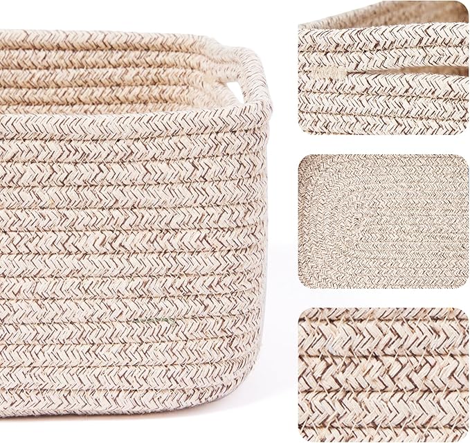 Small Storage Baskets for Organizing | Closet Organizer Bins | Shelf Toy Basket - Image 2