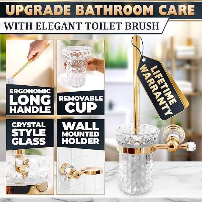 Gold Stainless Steel Toilet Brush - Image 4