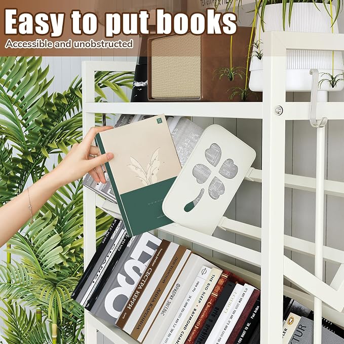 Book Carts 5 Tier 57.7x35.4x9.84 in Rolling Book Cart Large Capacity Bookshelf - Image 4