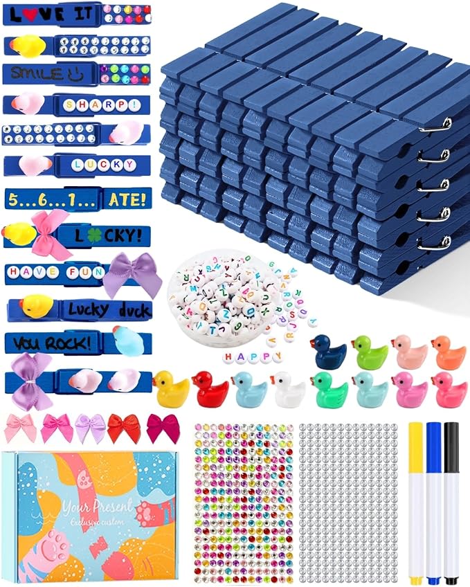 Cheer Pins for Backpack Cheer Stuff Kit 70 Blue Colored Clothes Pins by SFSOONEAT
