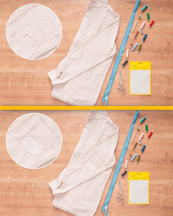 ZEFFFKA 12-Pack Linen Iron-on Patches Fabric Repair Kit - Image 5