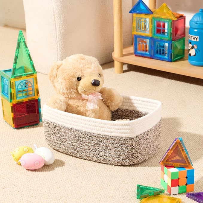 Small Storage Baskets for Organizing | Closet Organizer Bins | Shelf Toy Basket - Image 4