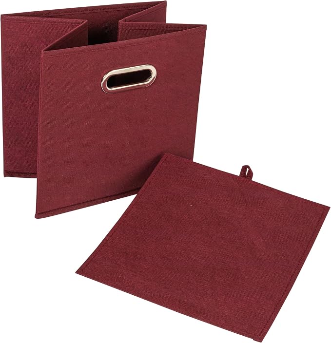 Household Essentials Fabric Storage Cube Bins, 6 Piece Set, Strong Poly-Woven - Image 3