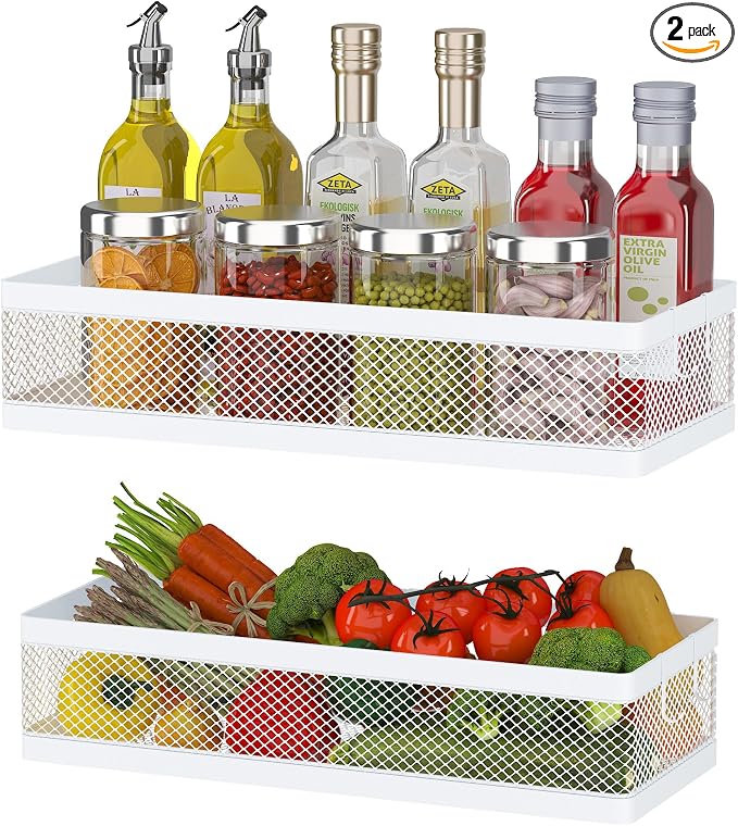 PUSDON Hanging Storage Baskets Organizer Wall Mount, Metal Wire Storage Bin Rack by PUSDON