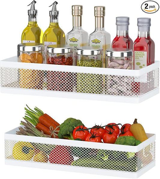 PUSDON Hanging Storage Baskets Organizer Wall Mount, Metal Wire Storage Bin Rack by PUSDON