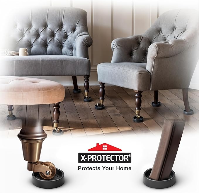Furniture Cups X-PROTECTOR – 2" Caster Cups 8 PCS – Round Furniture Coasters – - Image 6