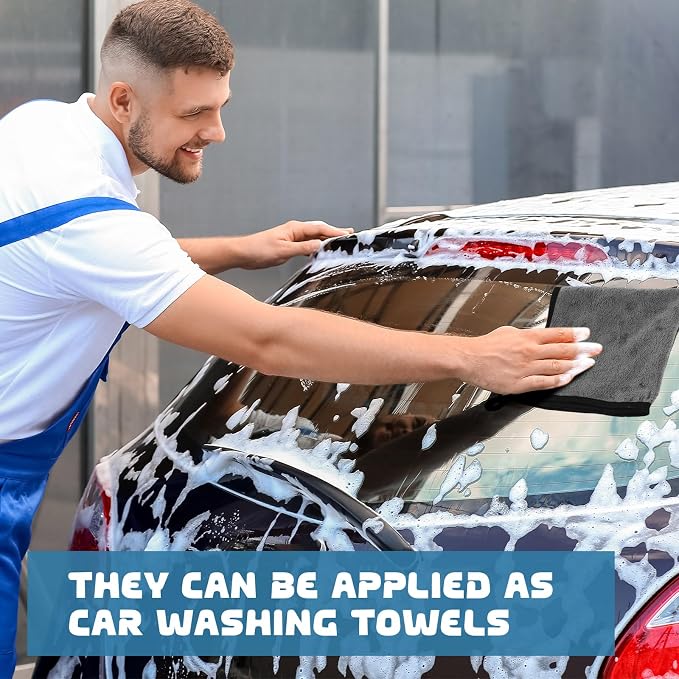 Tallew 50 Pcs Microfiber Towels 16 Inch x 16 Inch Microfiber Cloth Car Drying - Image 5