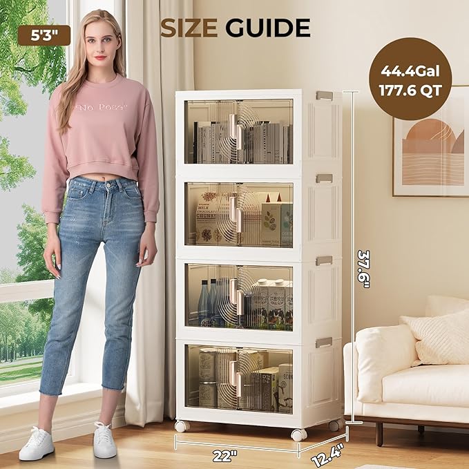 Elegant 4 Tiers Stackable Storage Bins - Image 2