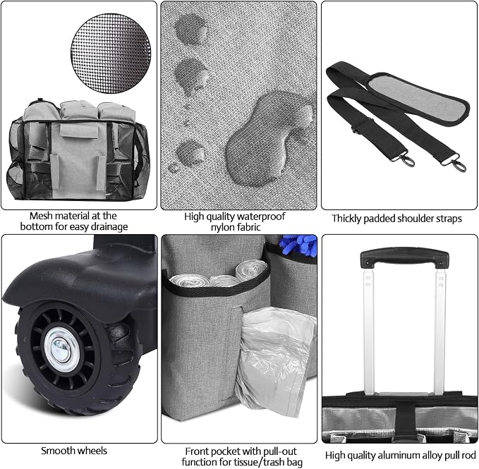 Extra large Rolling Cleaning caddy bag - Image 6