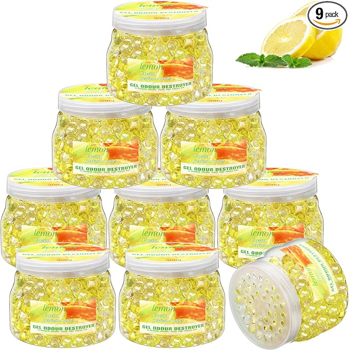 9 Pack Odor Eliminator Gel Beads Bulk 10 Ounces Air Freshener Gel Beads Odor by Dansib