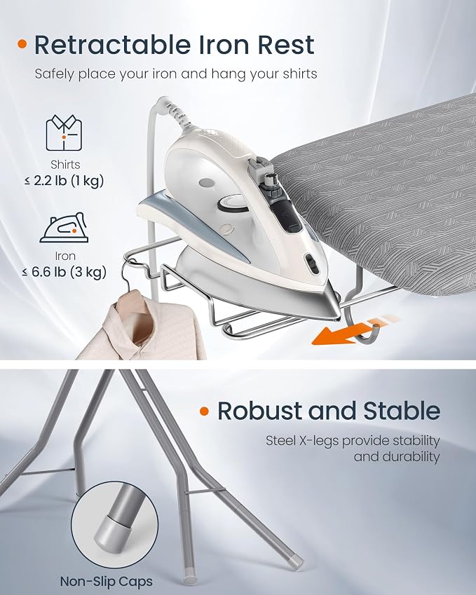 SONGMICS Ironing Board, Foldable Iron Board, Height Adjustable up to 35 Inches - Image 6