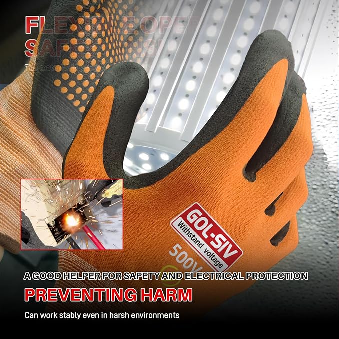 Electrical Insulated Gloves, 500V High Voltage Resistance Electrician Safety - Image 6