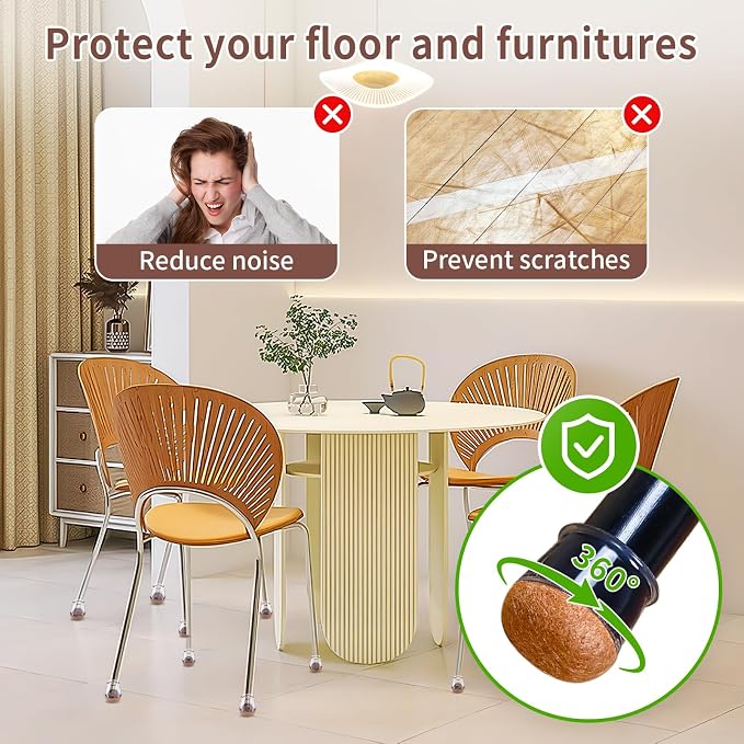Ezprotekt 24 Pcs Extra Small Clear Round Chair Leg Floor Protectors - Image 4