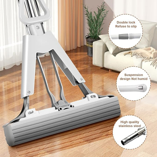 Sponge Mop for Kitchen Bathroom Garage Floor Cleaning Telescope Handle - Image 2