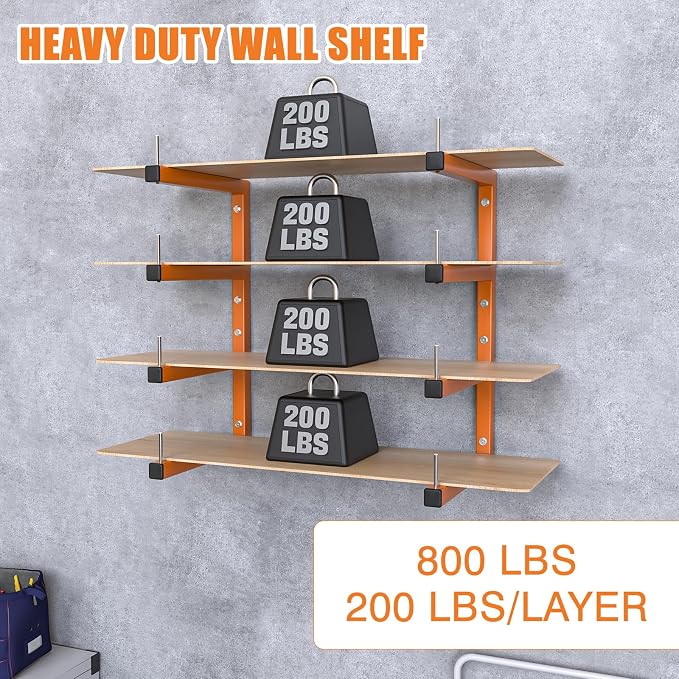 2-Pack Lumber Storage Rack, Wood Storage Racks Wall Mount, Heavy Duty Garage - Image 4
