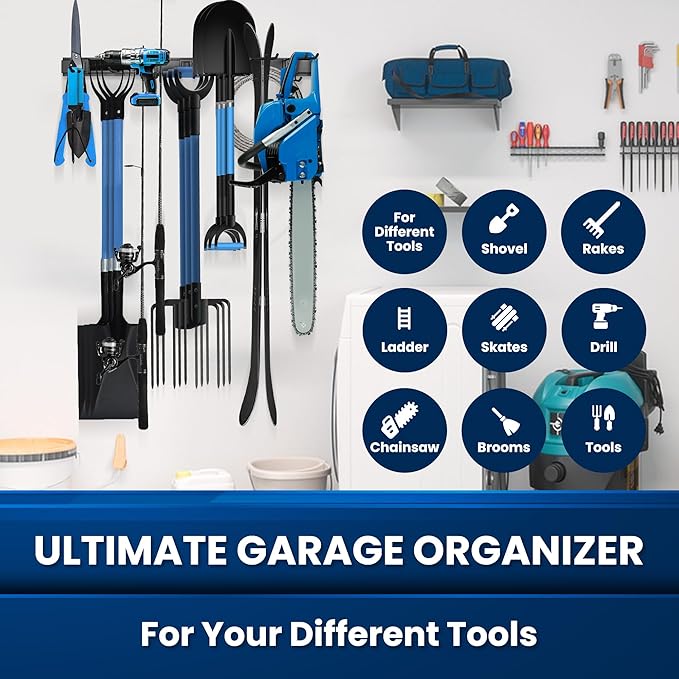 Garage Storage, Garage Organization, Garage Tool Organizer Wall Mount, Garden - Image 2