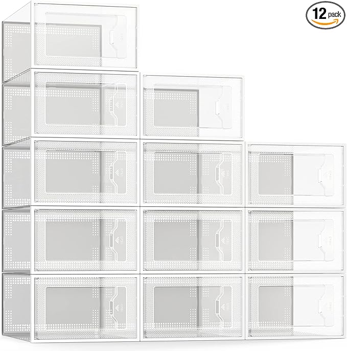 SEE SPRING X-Large Shoe Storage Box Fit Size 11, Space Saving Foldable Shoe by SEESPRING