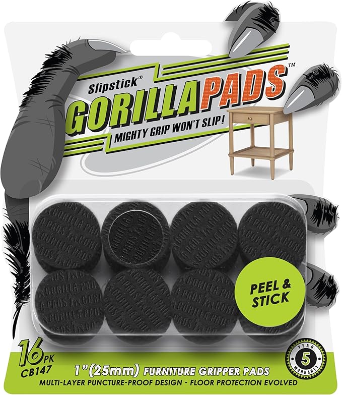 Slipstick GorillaPads CB147 Non Slip Furniture Pads/Gripper Feet Self Adhesive by Slipstick