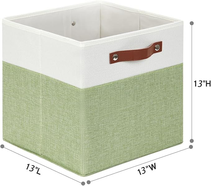 HNZIGE Fabric Cube Storage Bins 13x13 Set of 4 Canvas Storage Baskets - Image 8