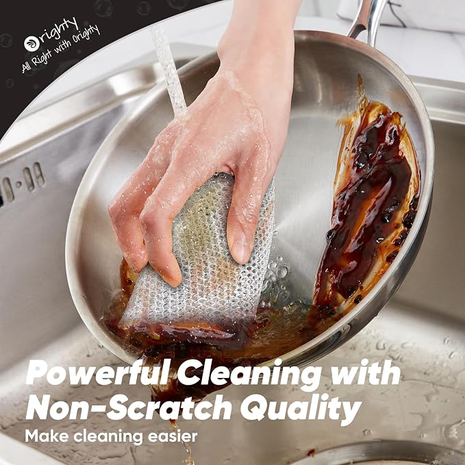 Orighty 12 Pcs Multipurpose Wire Dishwashing Rag, Non-Scratch Wire Dish - Image 4