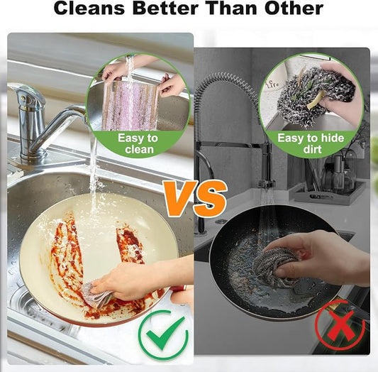 10pcs Non Scratch Wire Dishcloth Multipurpose Wire Dishwashing Rag - Image 2