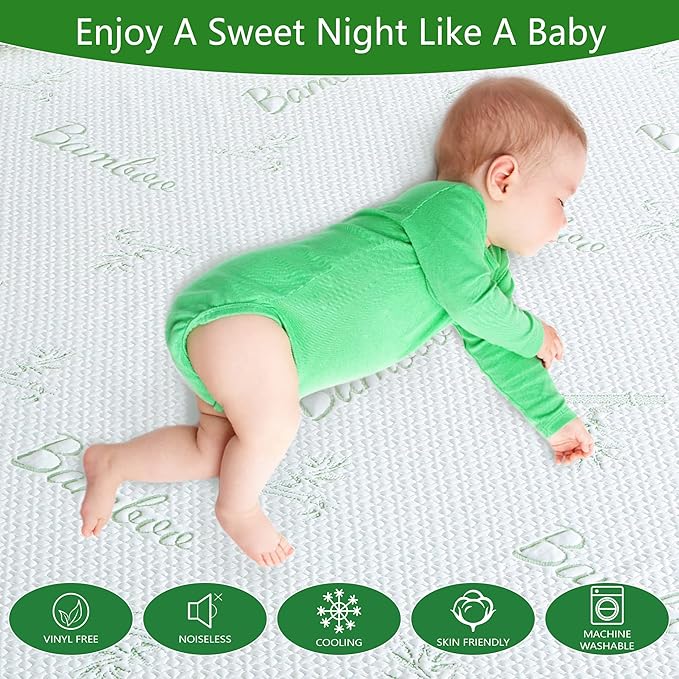 GOONIK California King Mattress Protector, Breathable Bamboo Viscose Waterproof - Image 4