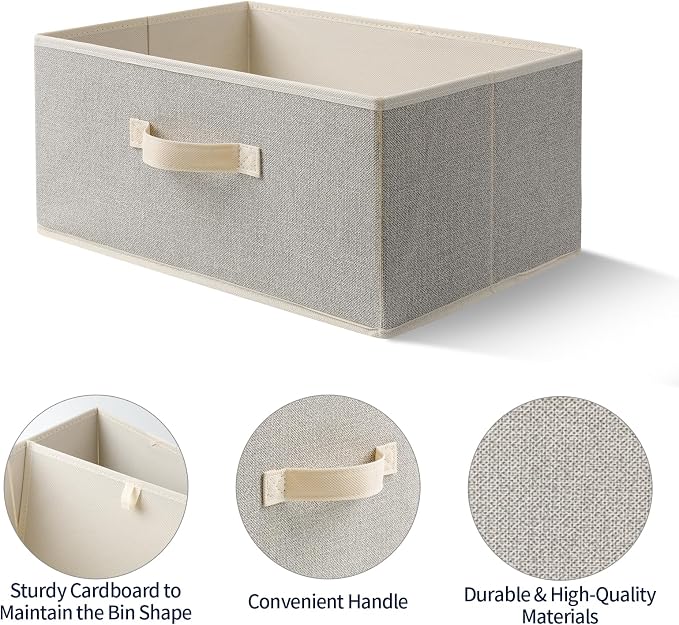 Storage Baskets, 15.7-Inch Woven Fabric Bins, Storage Cubes - Image 6