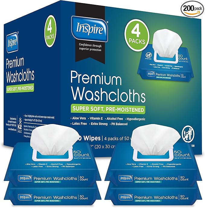 Inspire Adult Wet Wipes, Wash Cloths | Adult Wipes by Inspire