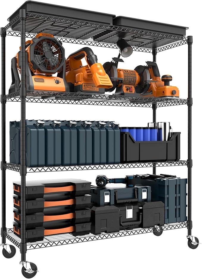 4 Tiers Storage Shelves Load 1400LBS, Metal Shelving Wire Metal Shelving Unit by MEIGAOPLASTICANDMETALHKCOLIMITED
