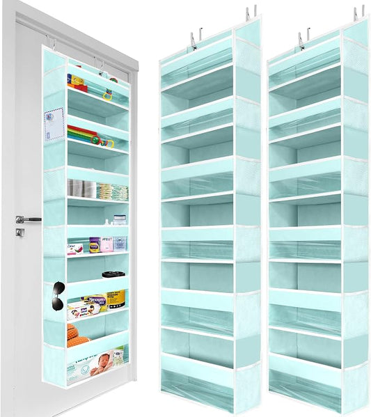 HOMELUX THEORY 2 PC Heavy Duty Over the Door Organizer 55x14x6.7, 6 Large Front by HomeluxTheory