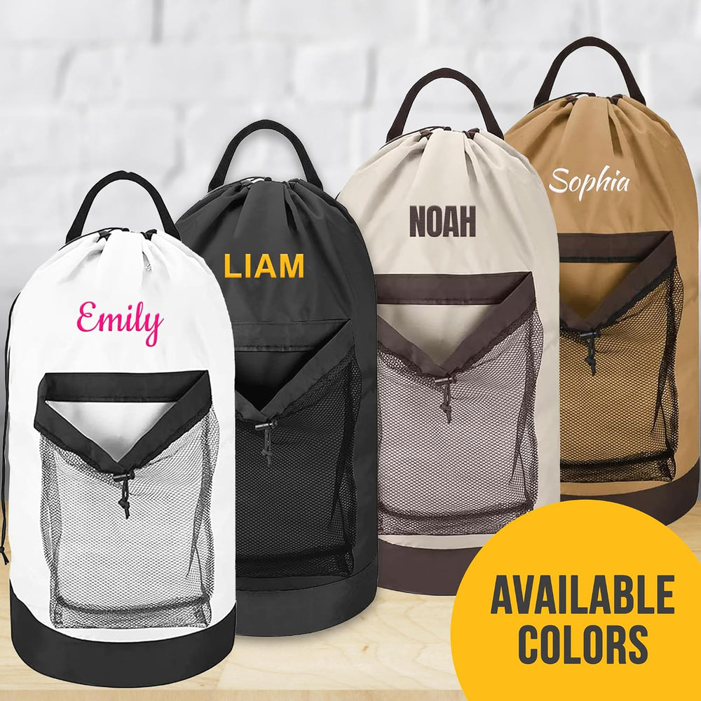2 Pack Personalized Laundry Bag Heavy Duty Custom Senior University XL Bag Ba...