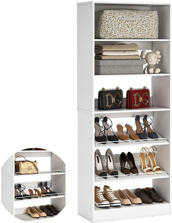 Unikito 25" Shoe Rack for Closet, Adjustable Closet System Shoes Organizer