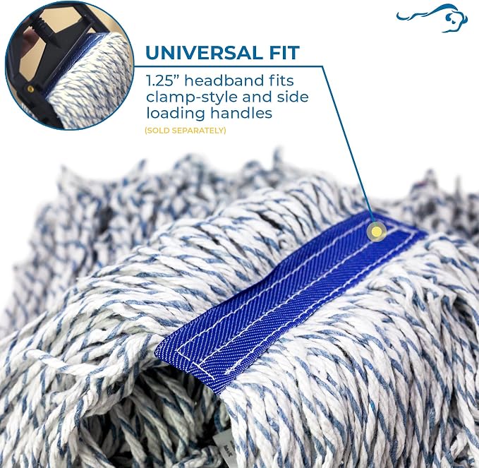 KLEEN HANDLER Cut End Finish Mop | 1.25" Universal Headband, Maximum Absorption - Image 4