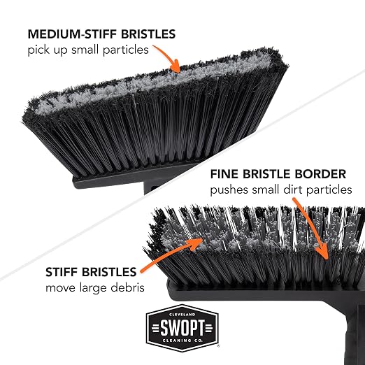 SWOPT Angled Broom Head + Push Broom Head + 17” Steel Dustpan – Multi-Surface - Image 7
