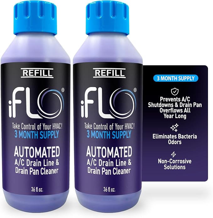 iFLO® Smart A/C Drain Line Cleaner and Drain Pan Cleaner Cartridge, Fast-Acting by iFLO