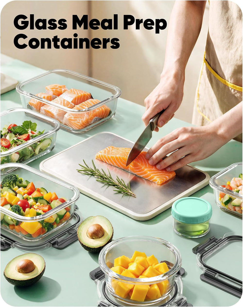BiuLeon 40 PCS Glass Food Storage Containers with Lids, BPA-Free