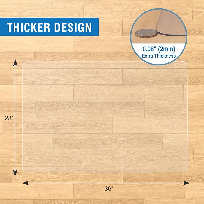 Clear Chair Mat, FUNMAT 36" x 28" Chair Mat - Image 2