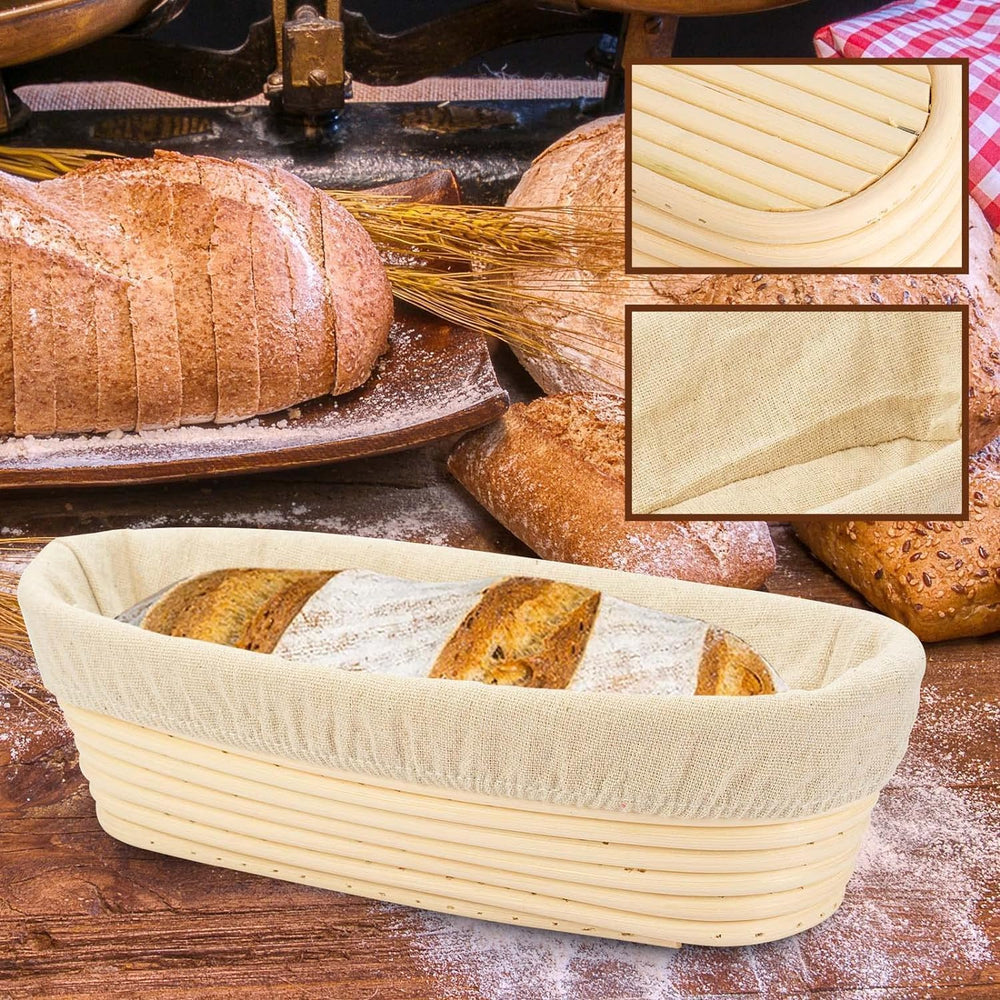 4PACK 8 inch Oval Bread Proofing Basket Banneton Bread Dough Proofing Rising ...