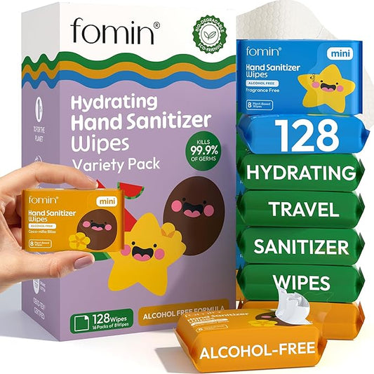 Fomin Mini Hand Sanitizer Wipes 16 Pack by FOMIN