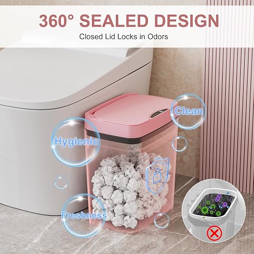 2 Pack 2.7 Gal Bathroom Trash Can - Image 7