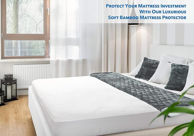 PlushDeluxe Premium Bamboo Mattress Protector – Twin XL Size, Waterproof - Image 5