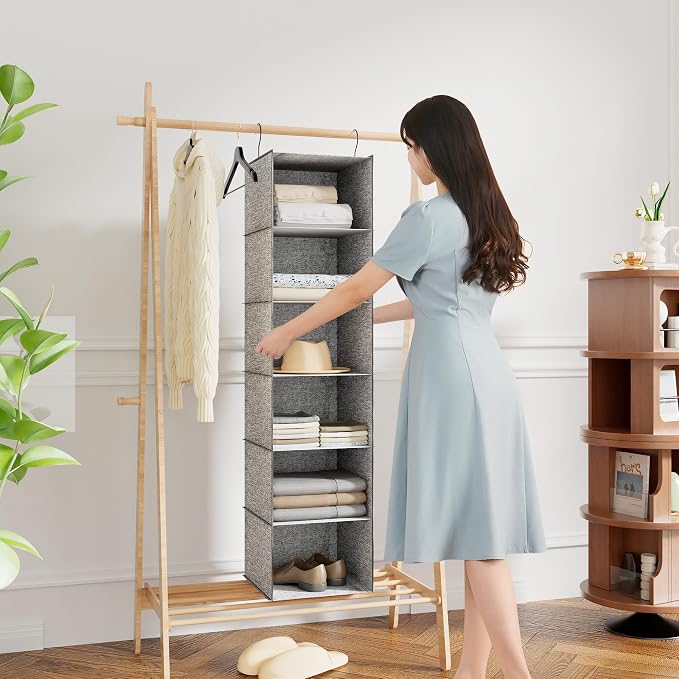 6-Shelf Hanging Storage Closet Organizer, Linen Rv Storage and Organization - Image 2