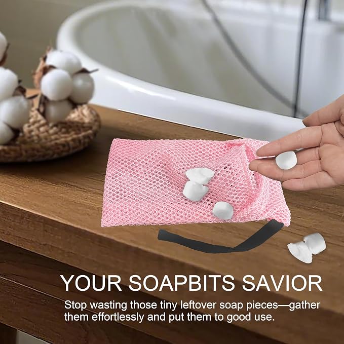 2 Pack Soap Bag Different Roughness Deep and Gentle, Bar Soap Pouch Saver Pocket - Image 4