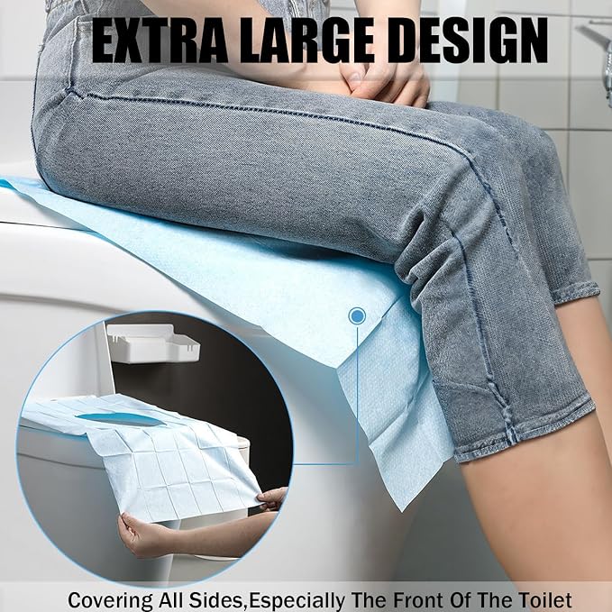 80 Pack Toilet Seat Covers Disposable 16x24 Inch XL Portable Toilet Liners - Image 5