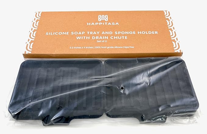 Happitasa Silicone Soap Dish Tray and Sponge Holder - Image 4
